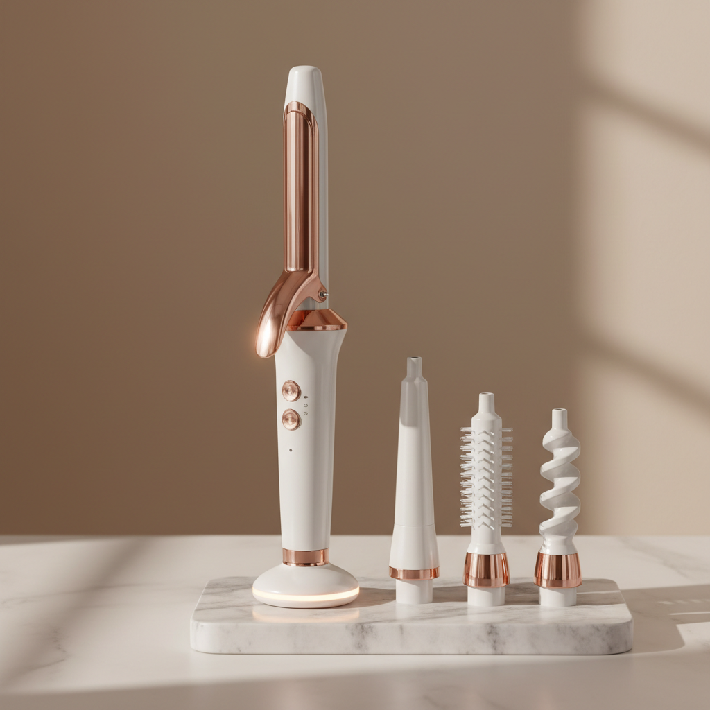 CurlCraft™ Pro interchangeable styling wand — every curl, wave and style in one tool