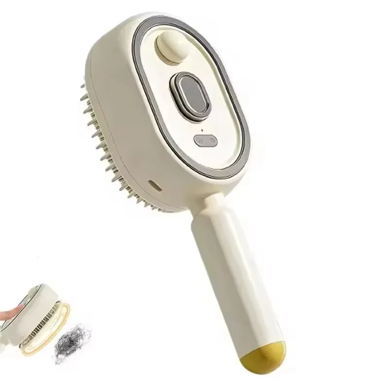 Vapor Glow™ air-cushioned bristles releasing fine mist through hair during brushing
