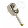 Vapor Glow™ hydrating mist hair brush in beige — frizz control and scalp massage