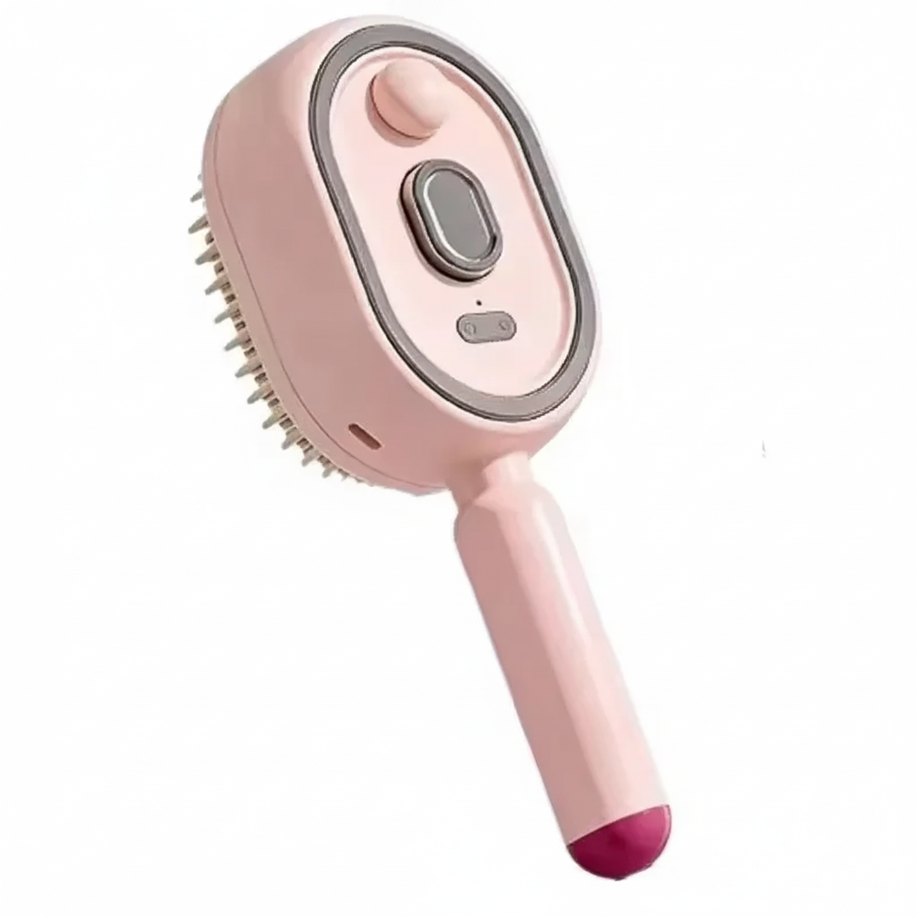 Vapor Glow™ hydrating mist hair brush in pink — fine mist for silky smooth hair